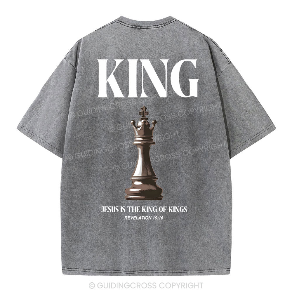 Jesus Is The King Of Kings Christian Washed T-Shirt