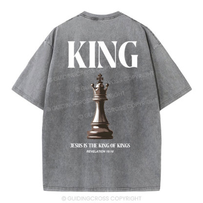 Jesus Is The King Of Kings Christian Washed T-Shirt