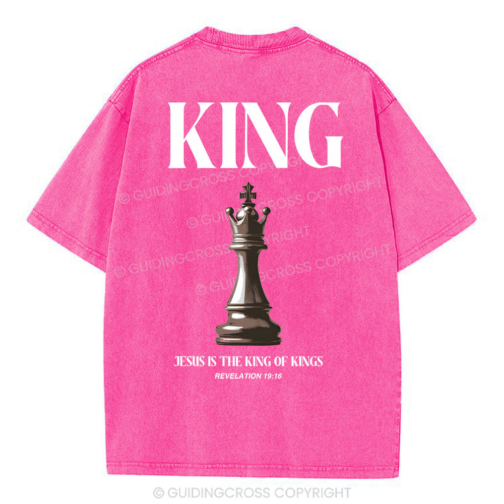 Jesus Is The King Of Kings Christian Washed T-Shirt