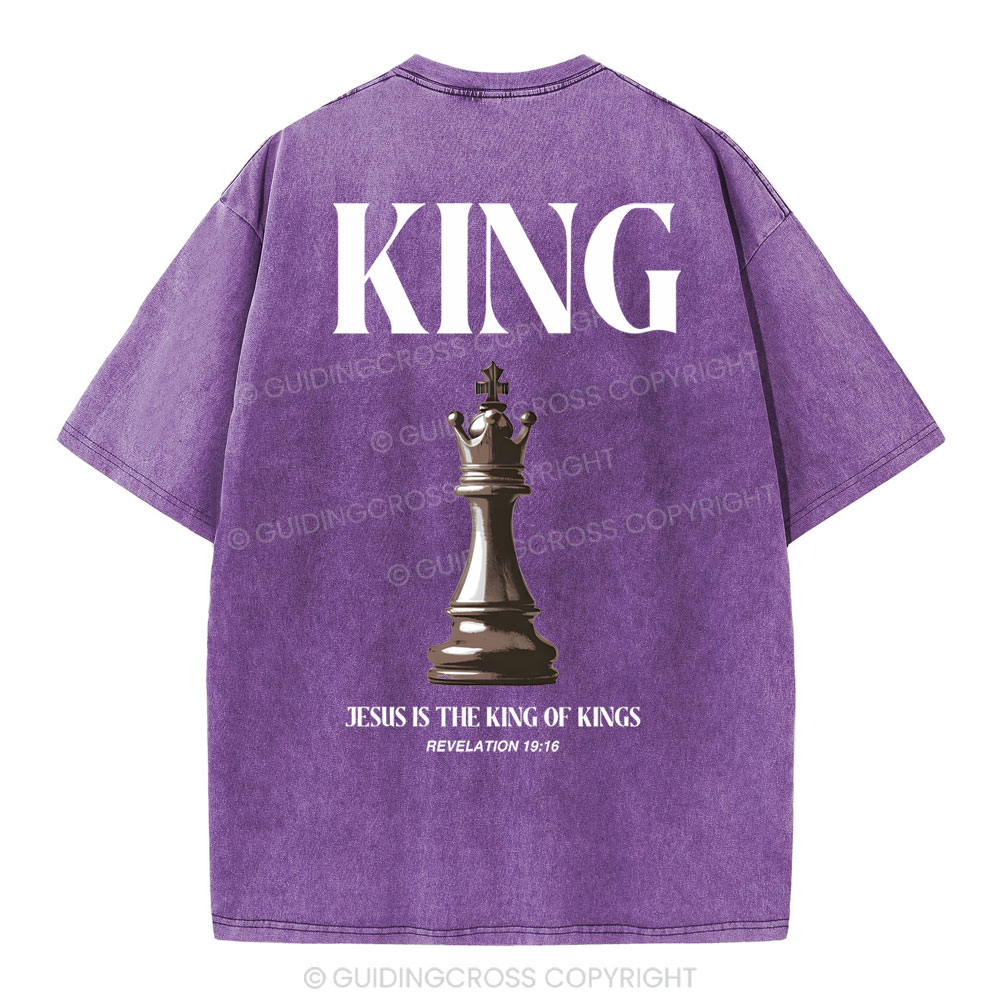 Jesus Is The King Of Kings Christian Washed T-Shirt