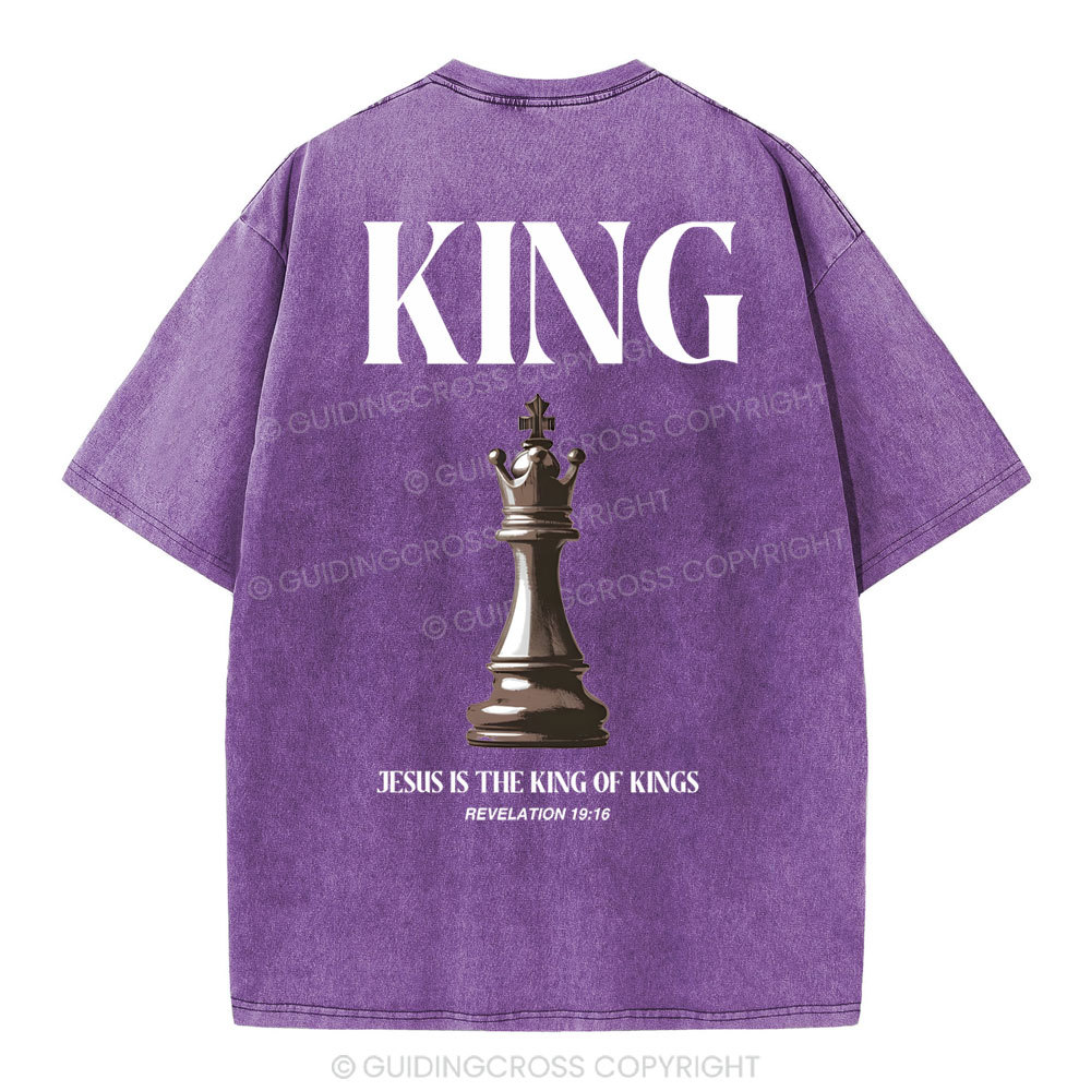 Jesus Is The King Of Kings Christian Washed T-Shirt