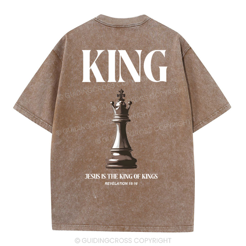 Jesus Is The King Of Kings Christian Washed T-Shirt