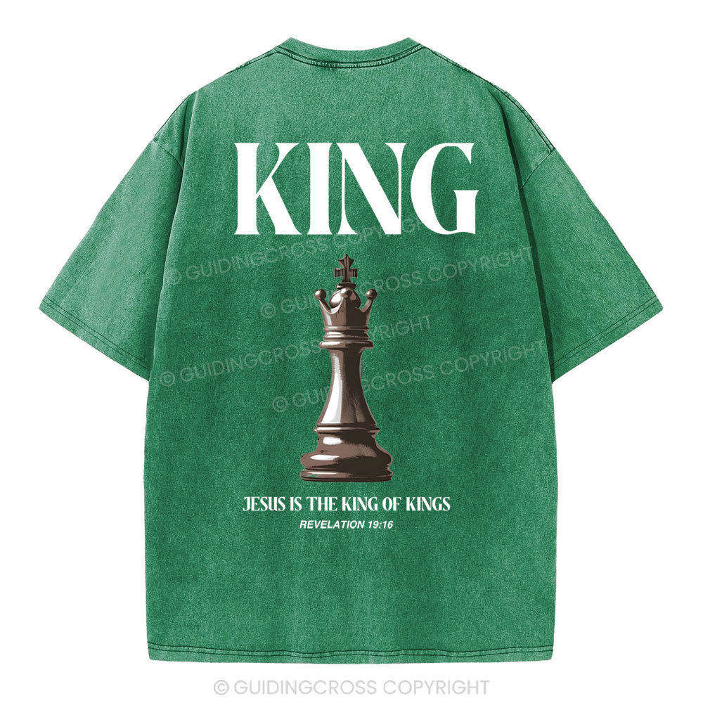 Jesus Is The King Of Kings Christian Washed T-Shirt