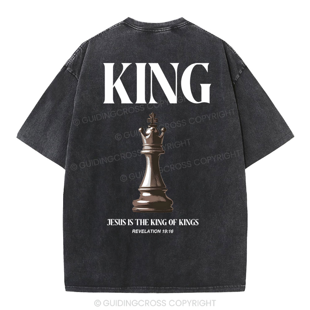Jesus Is The King Of Kings Christian Washed T-Shirt