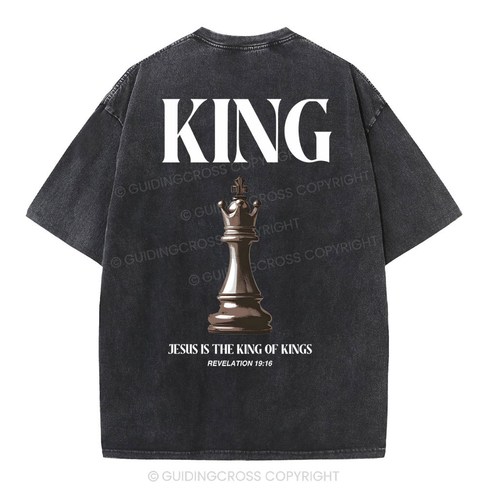 Jesus Is The King Of Kings Christian Washed T-Shirt