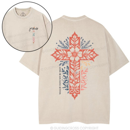 Jesus Is The Light Chistian Washed T-Shirt