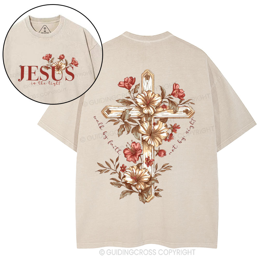 Jesus Is The Light Christian Washed T-Shirt