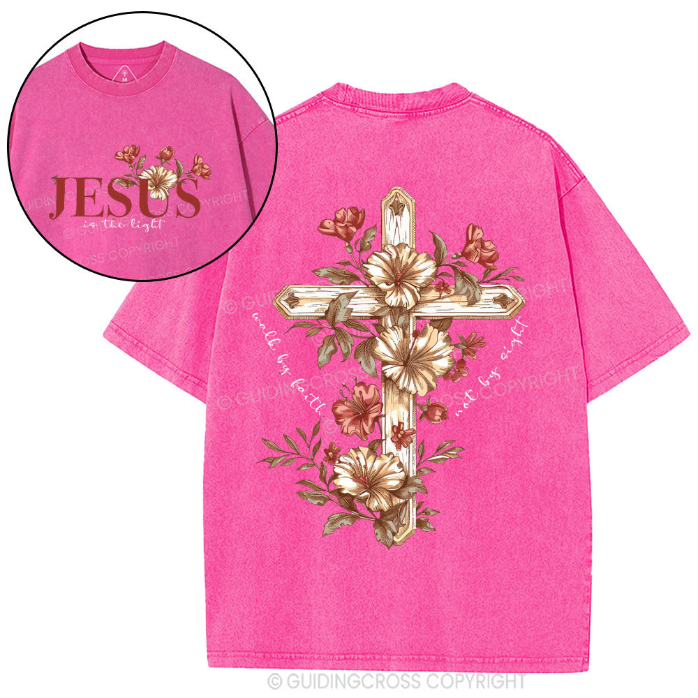 Jesus Is The Light Christian Washed T-Shirt