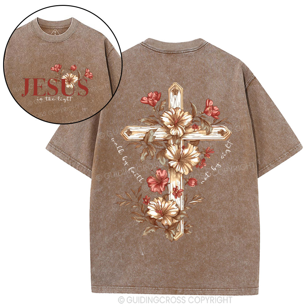Jesus Is The Light Christian Washed T-Shirt