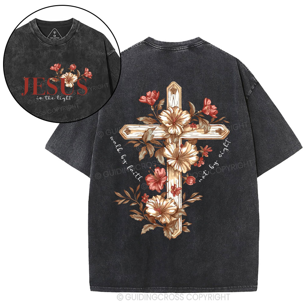 Jesus Is The Light Christian Washed T-Shirt