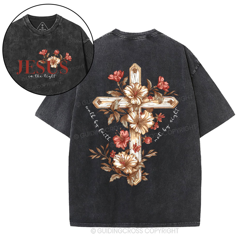 Jesus Is The Light Christian Washed T-Shirt