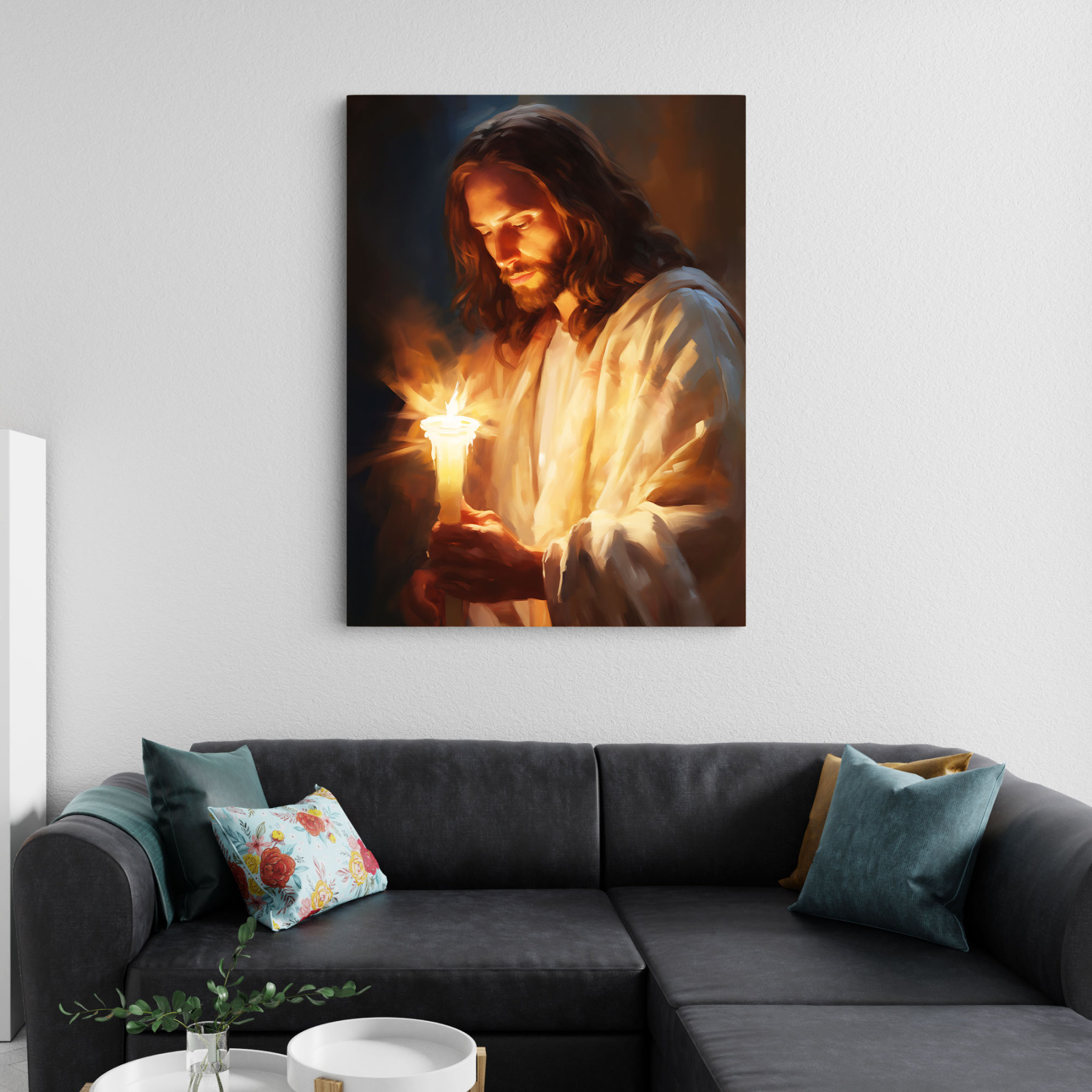 Jesus Is The Light Of The World Christian Canvas Wall Art