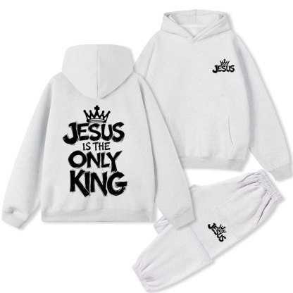 Jesus Is The Only King Christian Premium Fleece Hoodie Set
