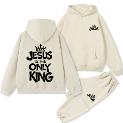 Jesus Is The Only King Christian Premium Fleece Hoodie Set
