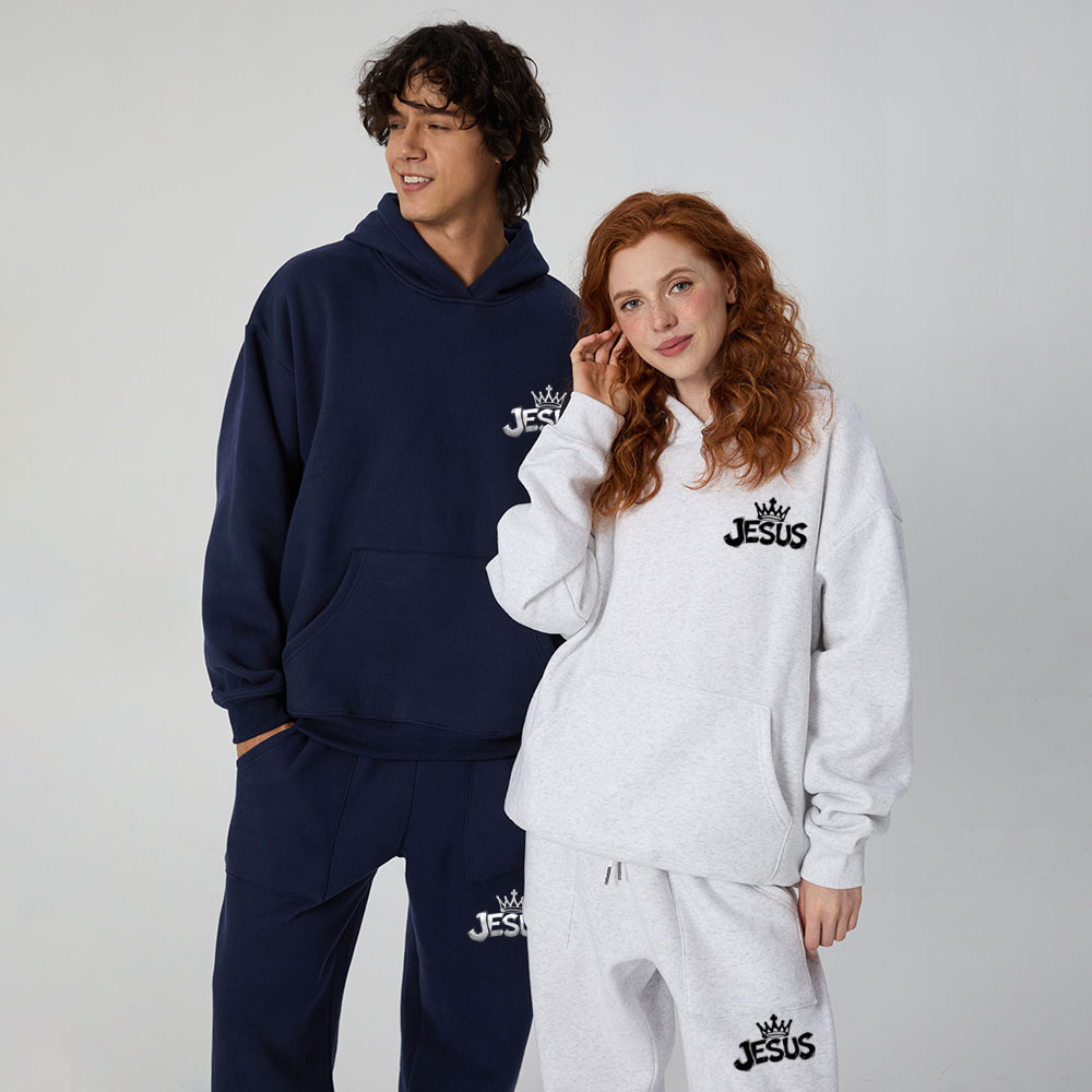 Jesus Is The Only King Christian Premium Fleece Hoodie Set