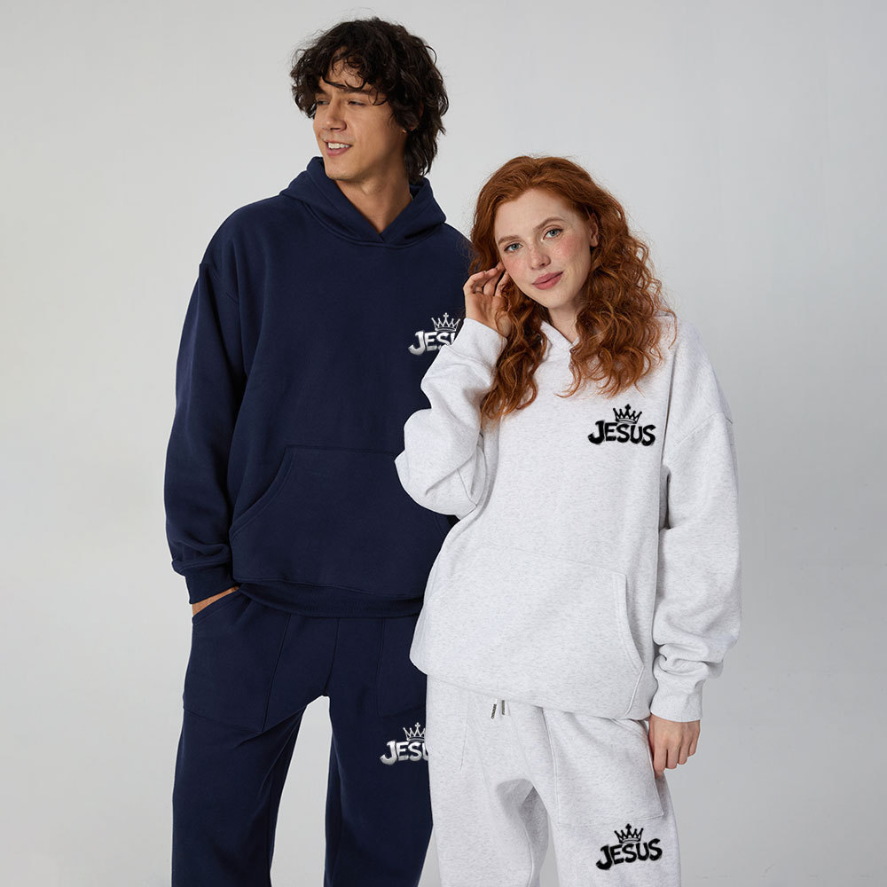 Jesus Is The Only King Christian Premium Fleece Hoodie Set