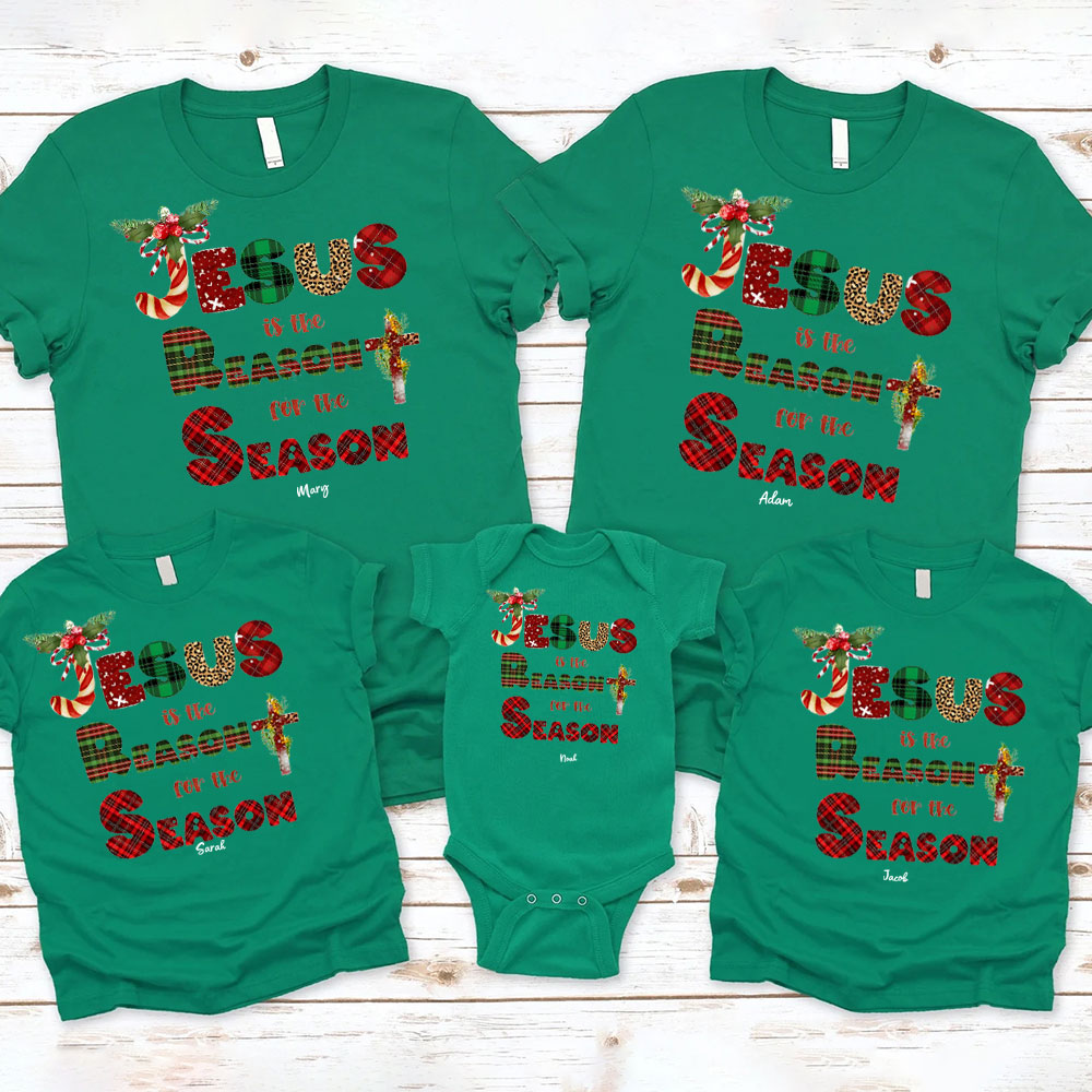 Personalized Jesus Is The Reason And Season Christmas Family Matching Shirts