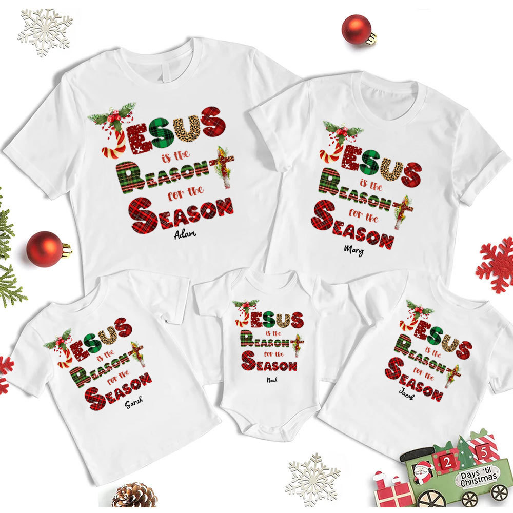 Personalized Jesus Is The Reason And Season Christmas Family Matching Shirts