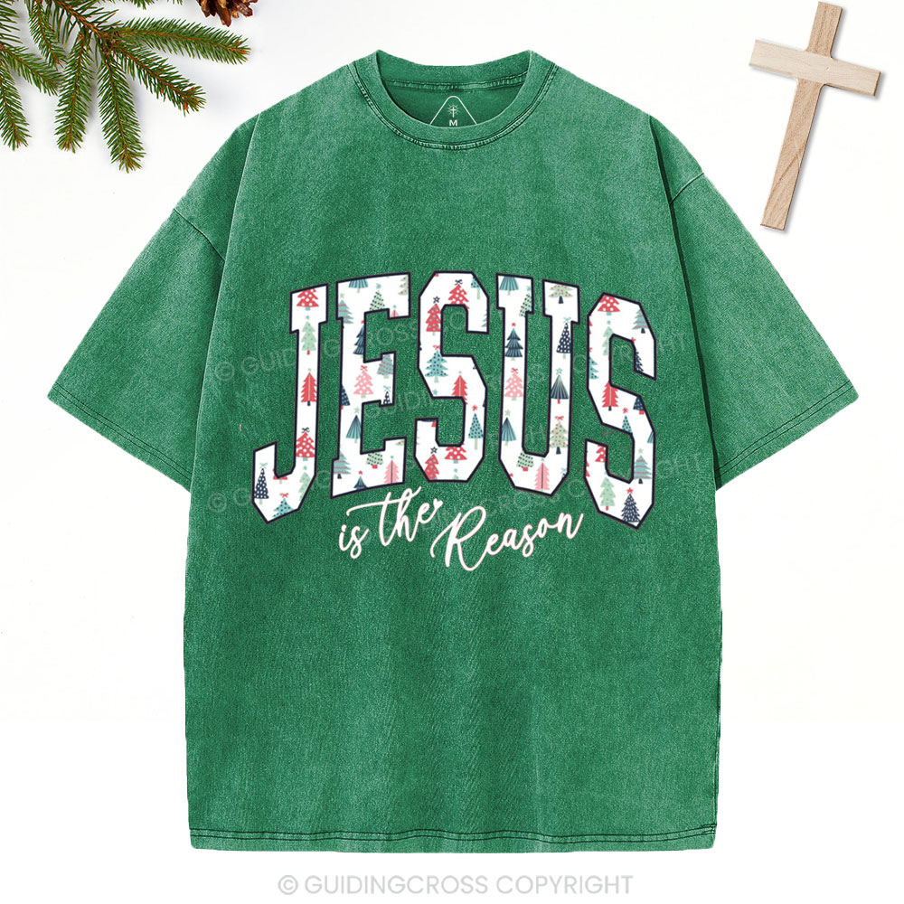 Jesus Is The Reason Christian Christmas Washed T-Shirt