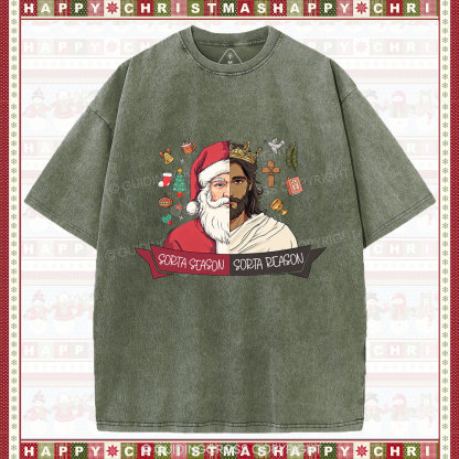 Jesus Is The Reason Christian Christmas Washed T-Shirt
