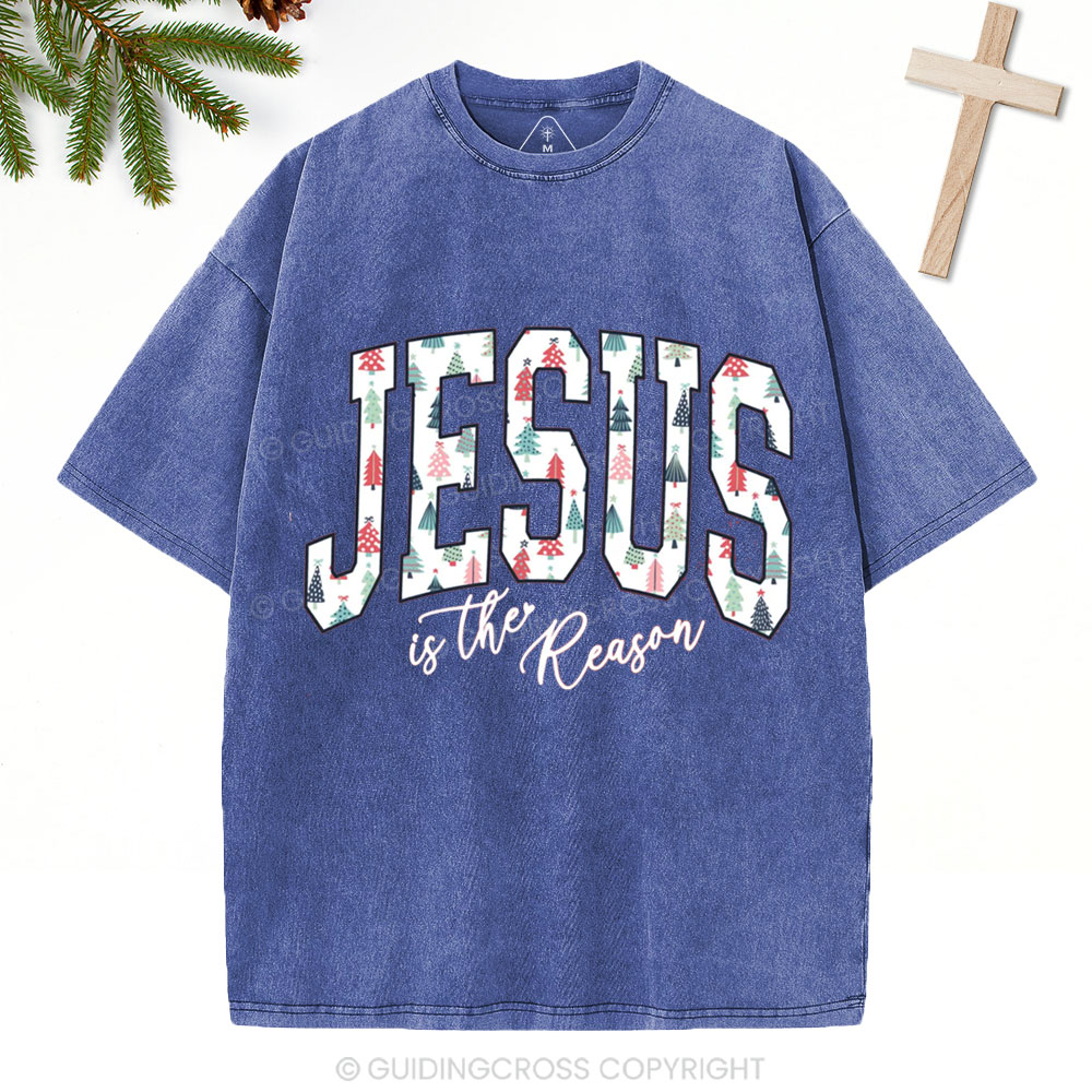 Jesus Is The Reason Christian Christmas Washed T-Shirt