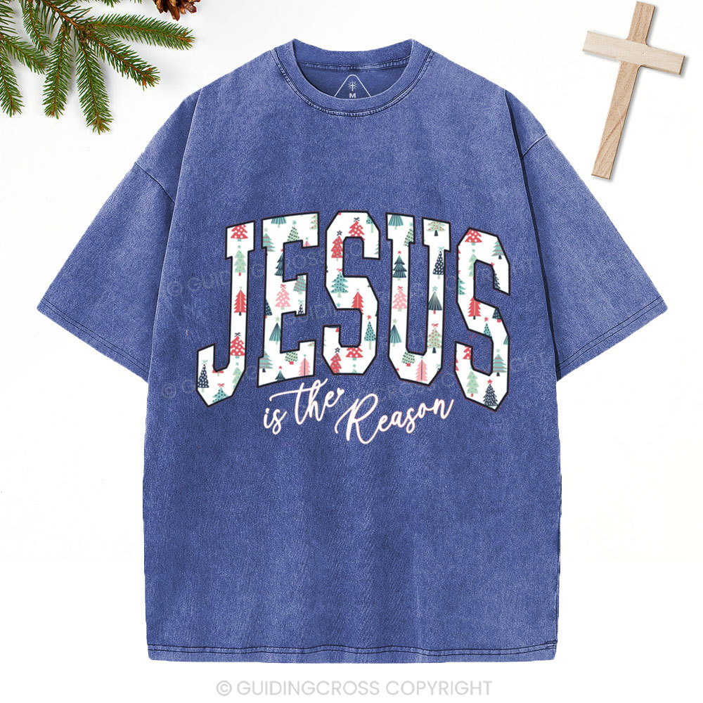 Jesus Is The Reason Christian Christmas Washed T-Shirt