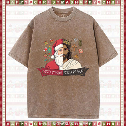 Jesus Is The Reason Christian Christmas Washed T-Shirt