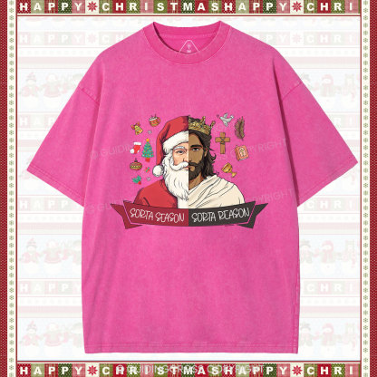 Jesus Is The Reason Christian Christmas Washed T-Shirt