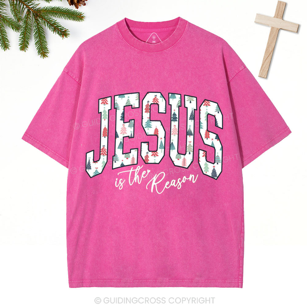 Jesus Is The Reason Christian Christmas Washed T-Shirt