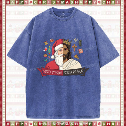 Jesus Is The Reason Christian Christmas Washed T-Shirt