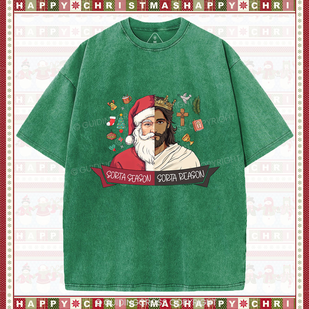 Jesus Is The Reason Christian Christmas Washed T-Shirt
