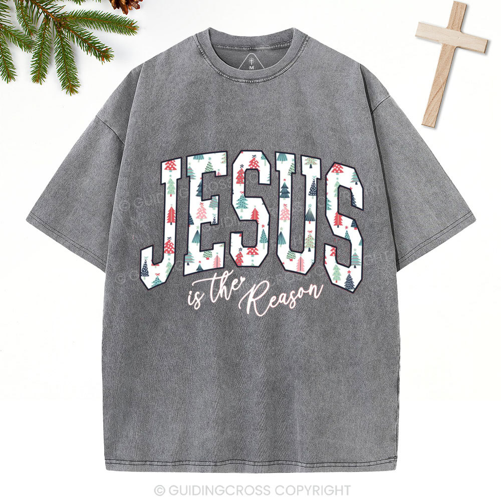 Jesus Is The Reason Christian Christmas Washed T-Shirt