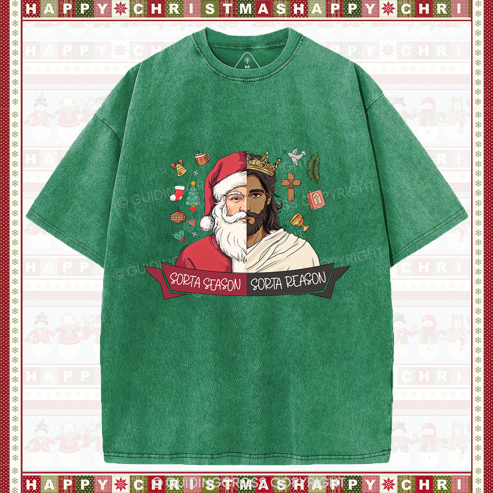 Jesus Is The Reason Christian Christmas Washed T-Shirt