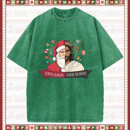 Jesus Is The Reason Christian Christmas Washed T-Shirt