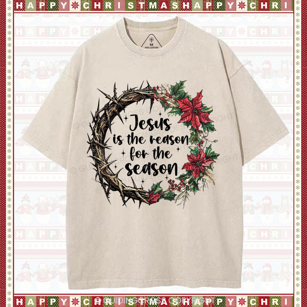 Jesus Is The Reason Christian  Washed T-Shirt