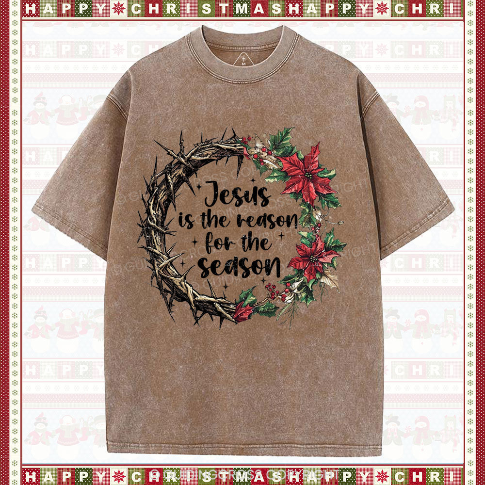 Jesus Is The Reason Christian  Washed T-Shirt