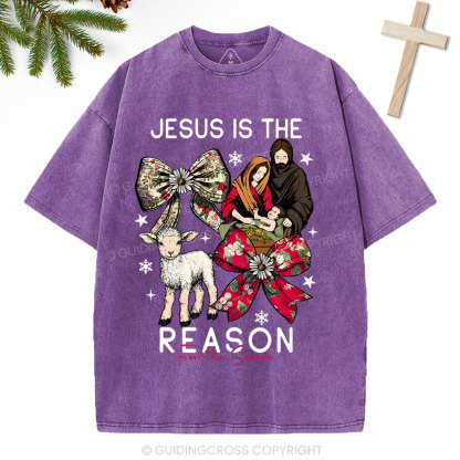 Jesus Is The Reason Christian Christmas Washed T-Shirt