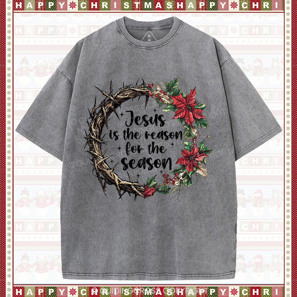 Jesus Is The Reason Christian  Washed T-Shirt