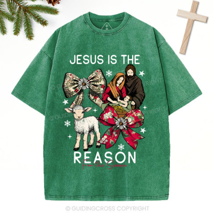 Jesus Is The Reason Christian Christmas Washed T-Shirt