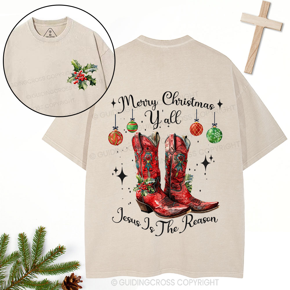 Jesus Is The Reason Christmas Christian Washed T-Shirt