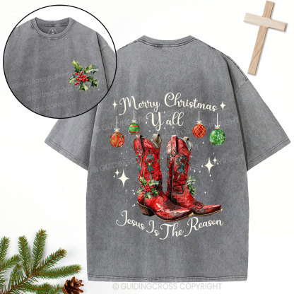 Jesus Is The Reason Christmas Christian Washed T-Shirt