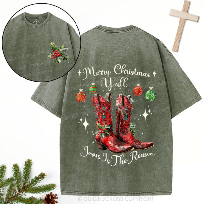 Jesus Is The Reason Christmas Christian Washed T-Shirt
