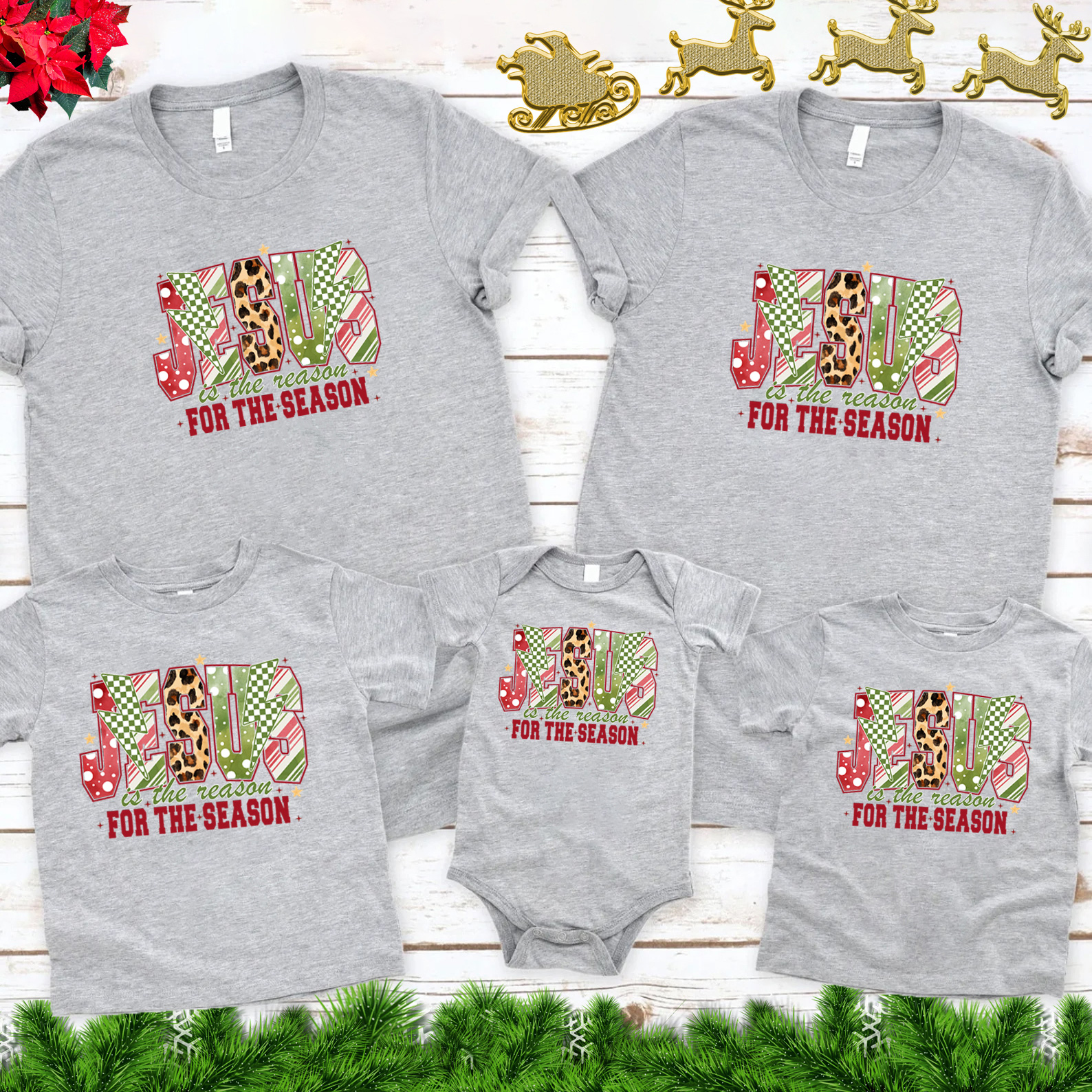 Jesus Is The  Reason Christmas Family Matching Shirts