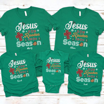 Personalized Jesus Is The Reason Christmas Family Matching Shirts