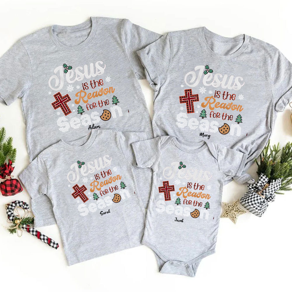 Personalized Jesus Is The Reason Christmas Family Matching Shirts