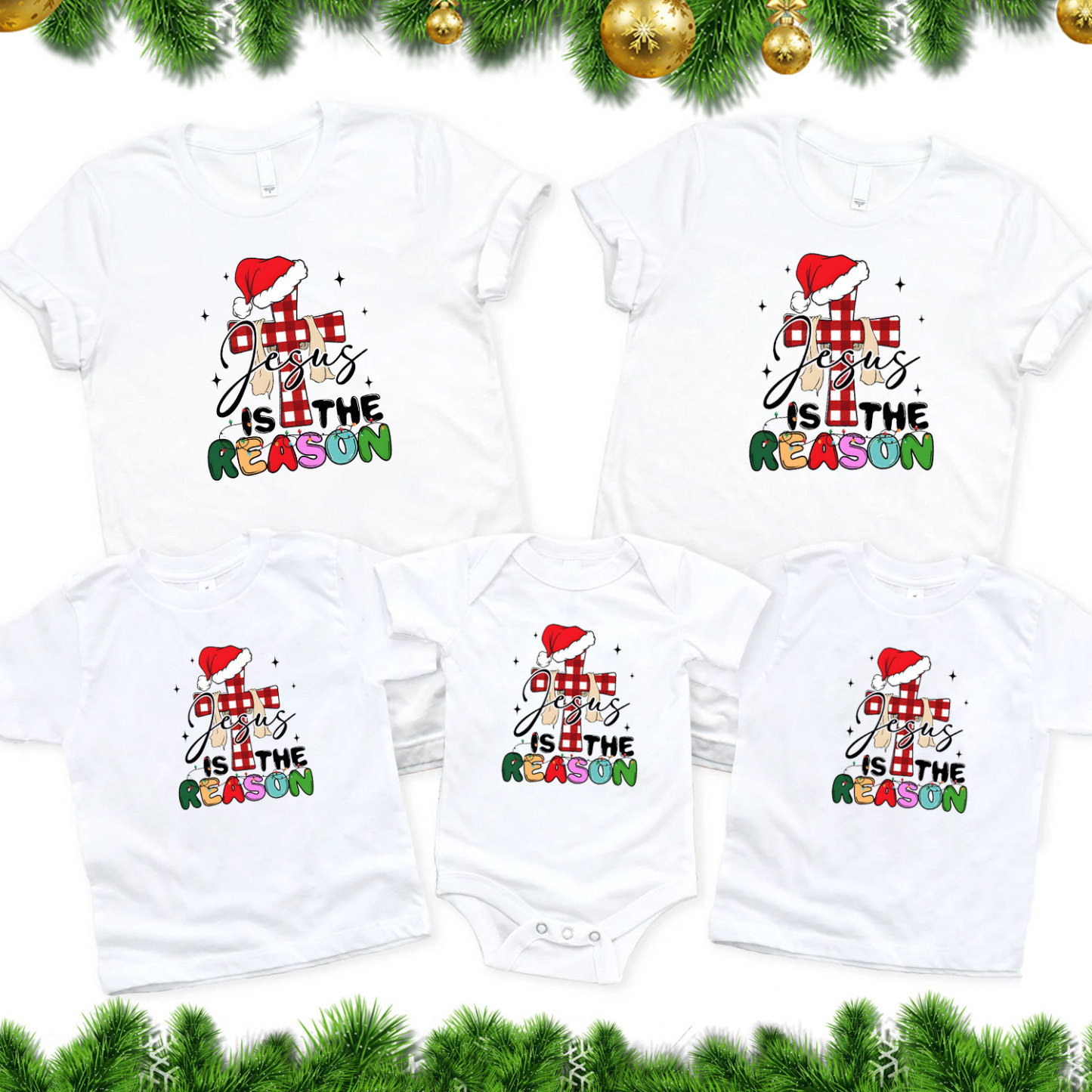 Jesus Is The Reason' Christmas Family Matching Shirts