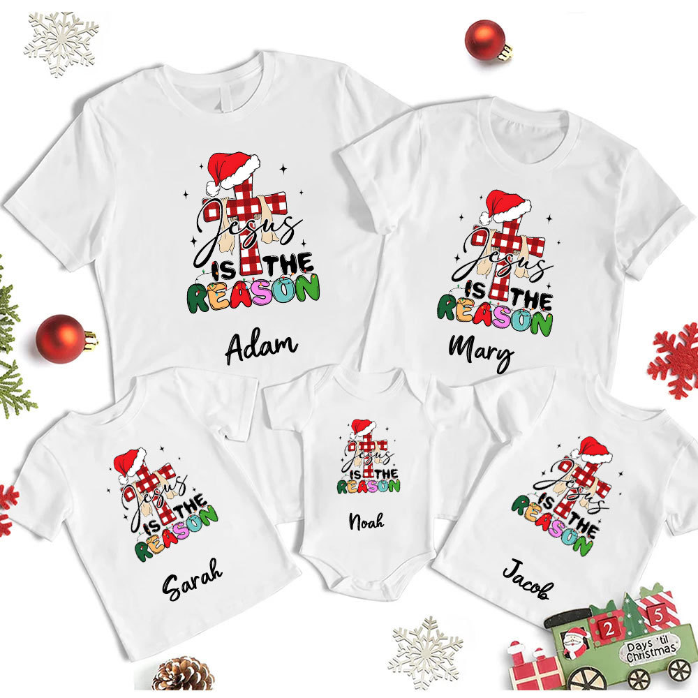 Personalized Jesus Is The Reason Christmas Family Matching Shirts