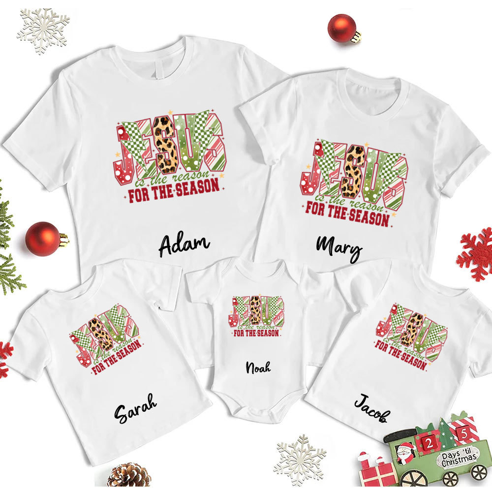 Personalized Jesus Is The  Reason Christmas Family Matching Shirts