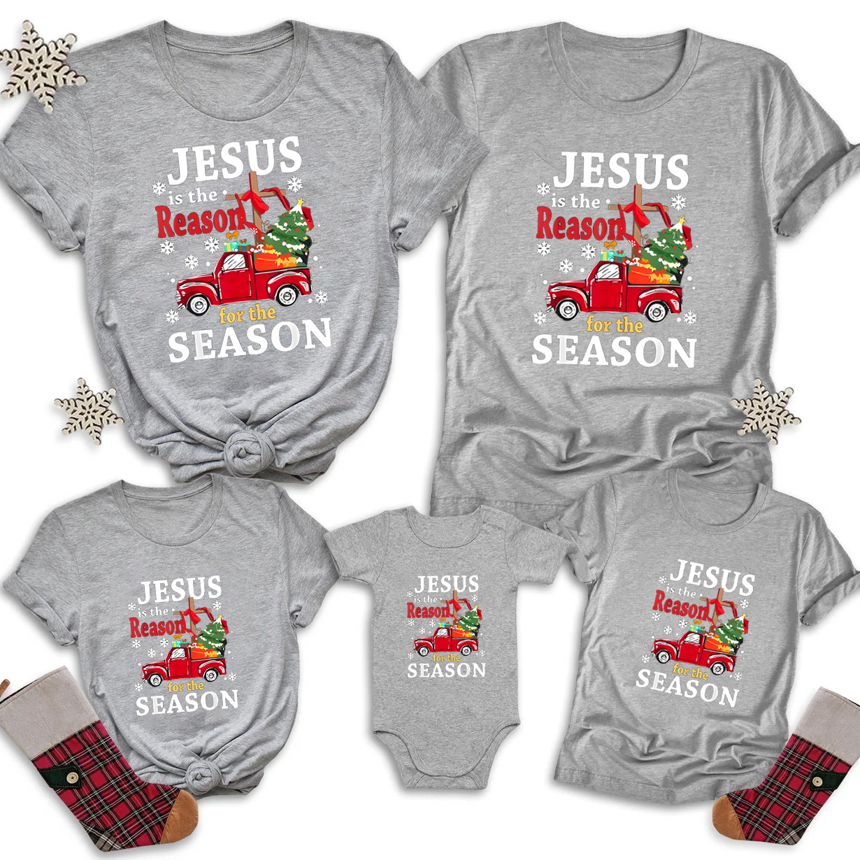 Jesus Is The Reason For Seanson Christmas Family Matching Shirts