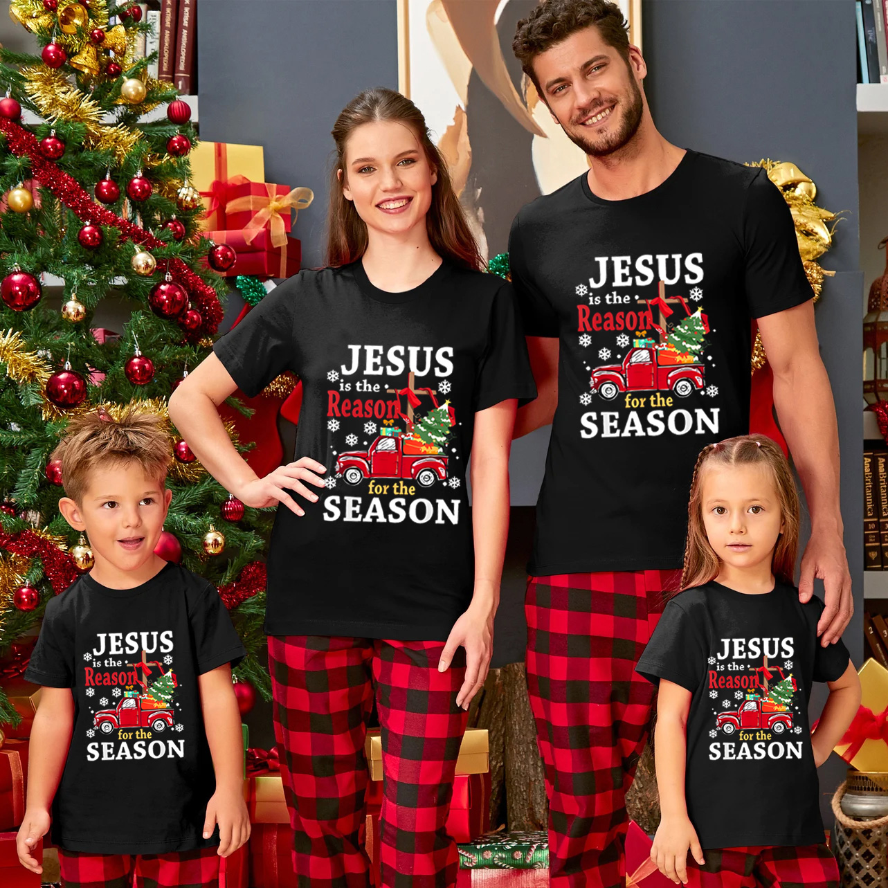 Jesus Is The Reason For Seanson Christmas Family Matching Shirts